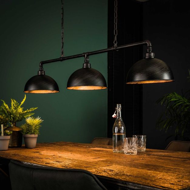 Vico Industrial Tube - Hängeleuchte mit Schirm 3L - 118 x 26 x 150 cm - schwarz