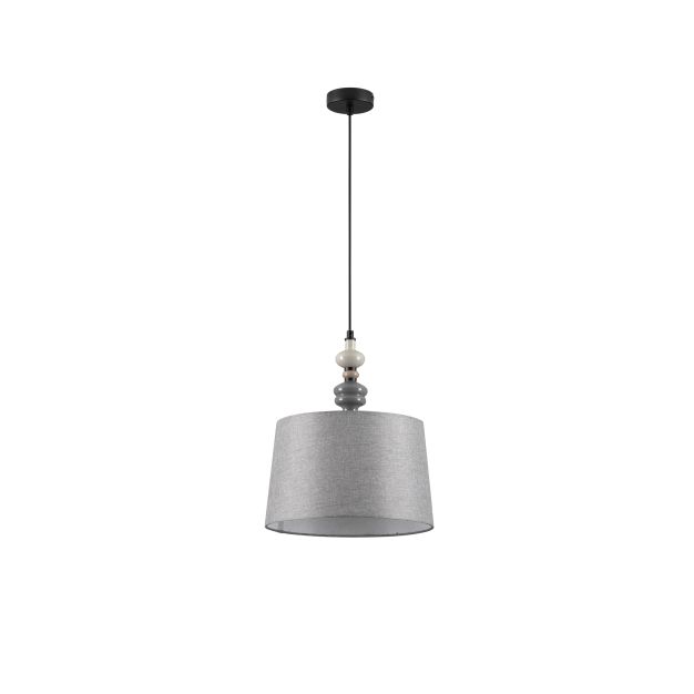 Nova Luce Damo - Hängelampe - Ø 34 x 150 cm - matt schwarz, grau und braun
