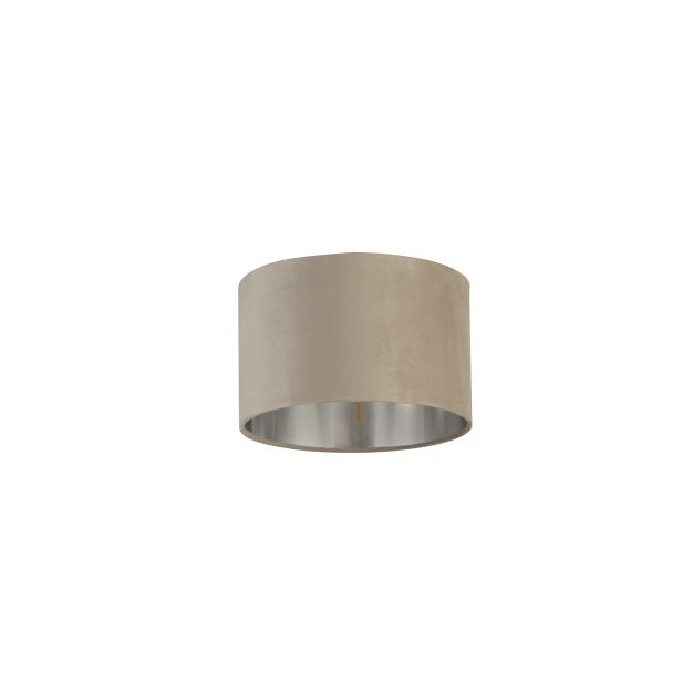 Searchlight Drum Shade – lampenschirm - Ø 28 x 18 cm - taupe und gebürstetes silber