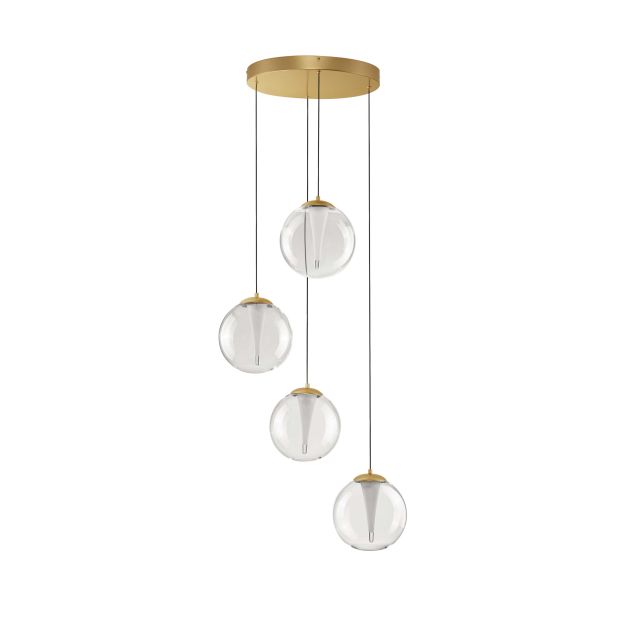 Nova Luce Galeo - Hängelampe - Ø 56 x 179 cm - 25W dimmbar LED inkl. - Sandgold