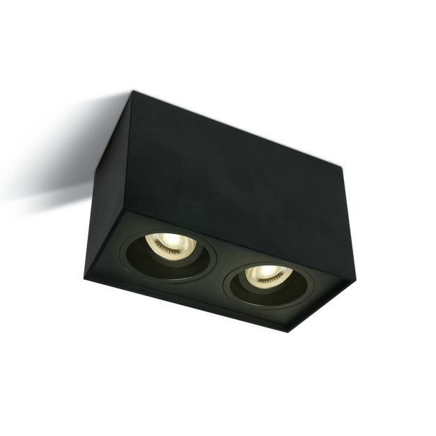 ONE Light GU10 Adjustable Square Cylinders - Aufbaustrahler 2L - 18,2 x 9,6 x 12,5 cm - schwarz