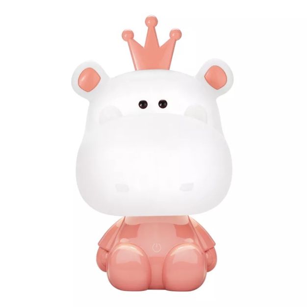 Zuma Line Animals Hippo - Tischleuchte - 19 x 32 cm - 3W dimmbare LED inkl. - rosa