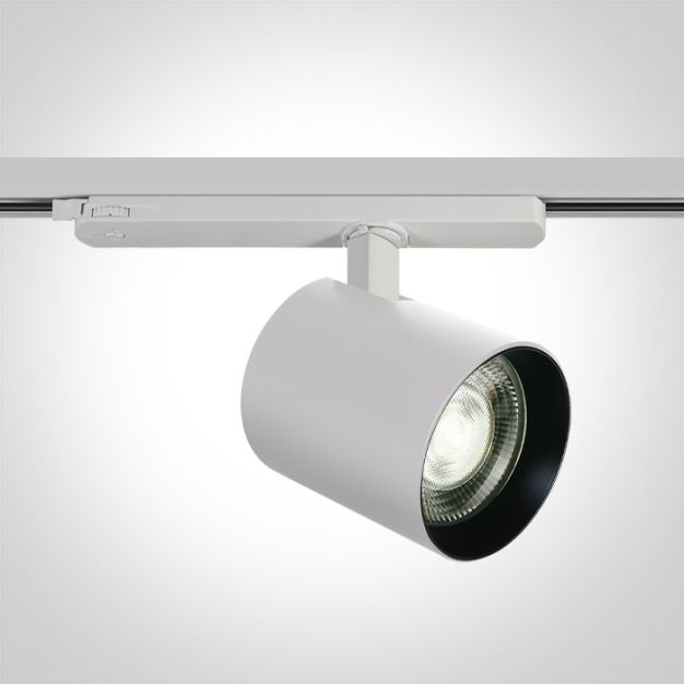 ONE Light COB Shop Range - Stromschienenstrahler - Ø 10 x 10 cm - 20W/25W/30W/35W LED inkl. - weiß - Lichtfarbe kaltweiß