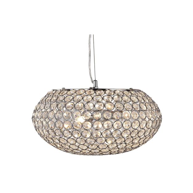 Searchlight Chantilly - Pendelleuchte - Ø 35 x 130 cm - Chrom