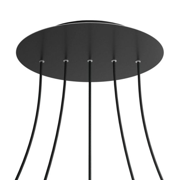 Creative Cables - Rose-One Runde Deckenrosette für 5 Lichtpunkte auf Linie - Ø 40 x 3,5 cm - schwarz