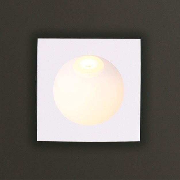 Maxlight Time - Wandeinbauleuchte - Ø 8 x 4 cm - 2W LED inkl. - IP54 - weiß