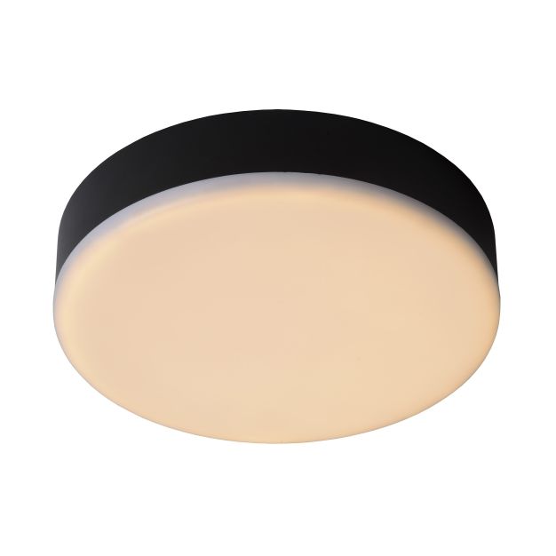Lucide Ceres-LED - Badezimmer-Deckenleuchte - Ø 21,5 x 5 cm - 30W dimmbare LED inkl. - IP44 - schwarz