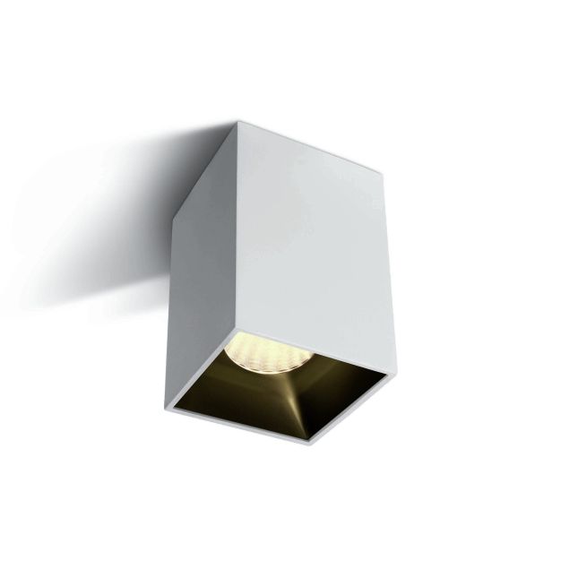 ONE Light Retro Dark Light Square Cylinders - Aufbaustrahler 1L - 9,4 x 9,4 x 11 cm - 20W LED inkl. - weiß