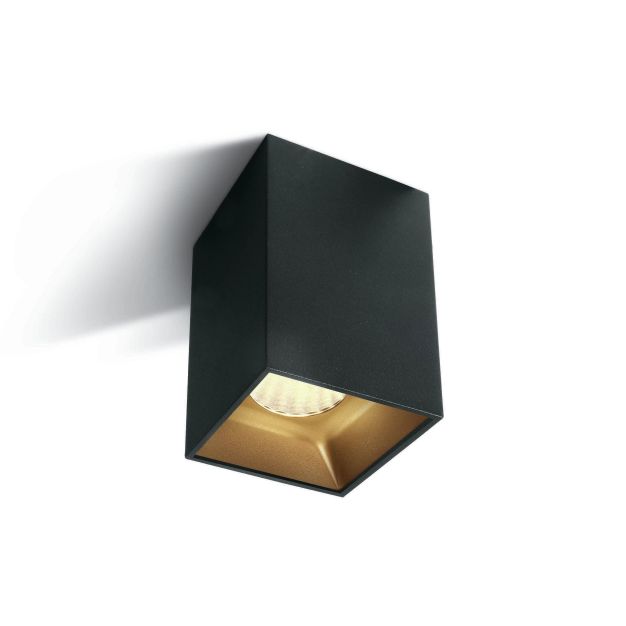 ONE Light Retro Dark Light Square Cylinders - Aufbaustrahler 1L - 9,4 x 9,4 x 11 cm - 20W LED inkl. - schwarz