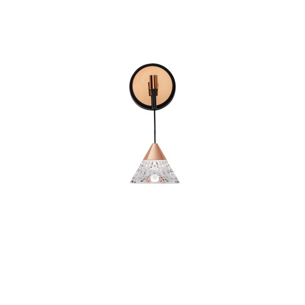 Nova Luce Paluz - Wandleuchte - Ø 10,5 x 26 cm - 7W LED inkl. - matt schwarz und roségold