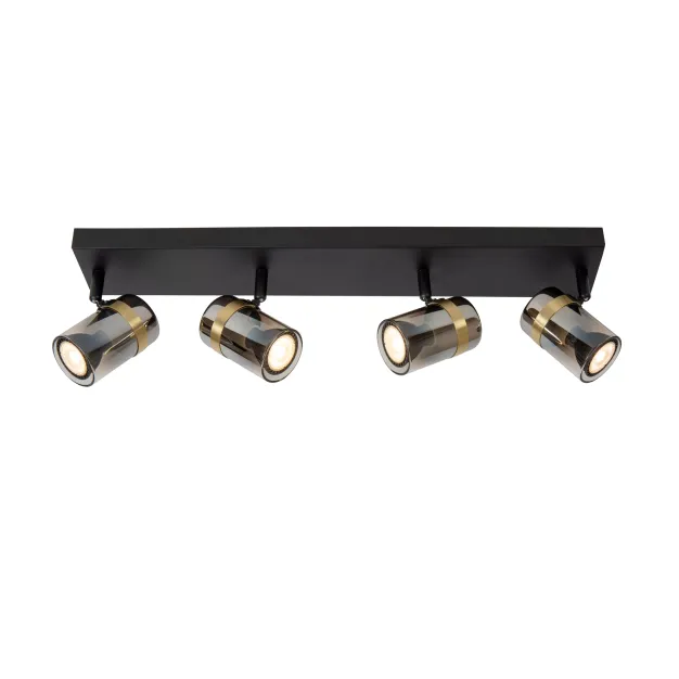 Lucide Upton - Aufbaustrahler 4L - 56 x 9,5 x 12,5 cm - geräuchert