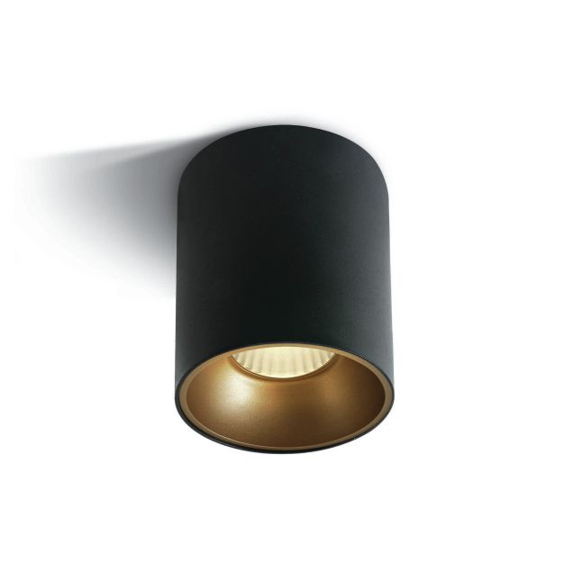 ONE Light Retro Dark Light Cylinders - Aufbaustrahler 1L - Ø 9,4 x 11,5 cm - 20W LED inkl. - schwarz