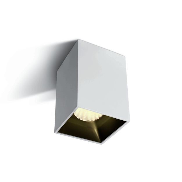ONE Light Retro Dark Light Square Cylinders - Aufbaustrahler 1L - 7,3 x 7,3 x 9,5 cm - 12W LED inkl. - weiß