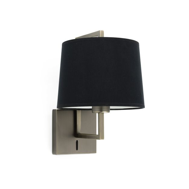 Faro Frame - Wandleuchte mit Schalter - 21,5 x 28 x 17,6 cm - schwarz und altgold