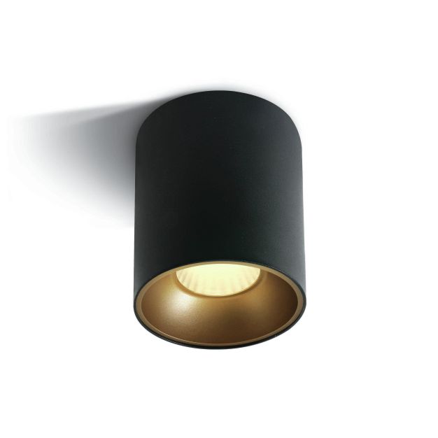 ONE Light Retro Dark Light Cylinders - Aufbaustrahler 1L - Ø 7,3 x 10 cm - 12W LED inkl. - schwarz