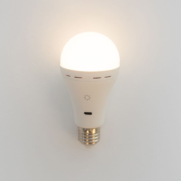 New Garden Lapera - wiederaufladbare dimmbare E27 LED-Lampe mit Fernbedienung - Ø 6,7 x 13 cm - E27 - 350lm - 3000 bis 6000K