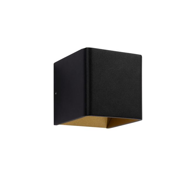 Artdelight Fulda - wandleuchte - 10 x 10 x 10 cm - 6W dimmbare LED inkl. - schwarz und gold