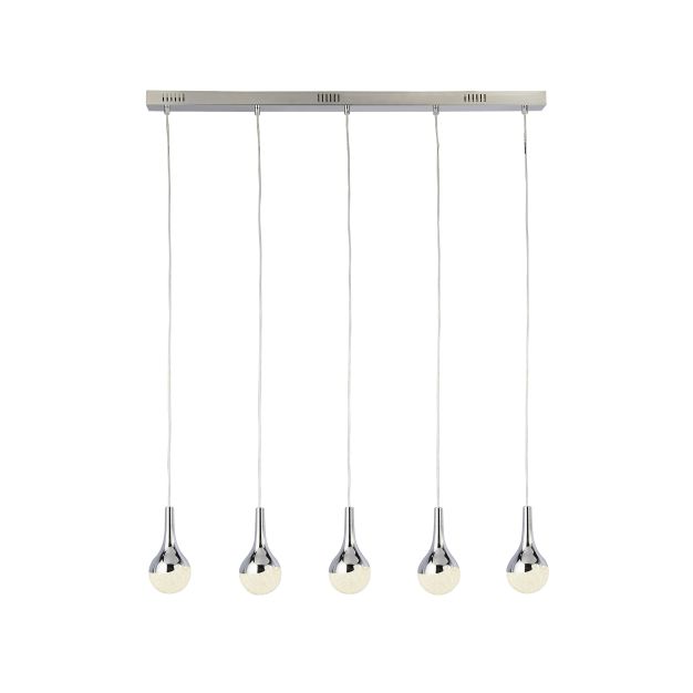 Searchlight Wave Teardrop - Pendelleuchte - 98 x 10 x 120 cm - 28W dimmbare LED inkl - Chrom