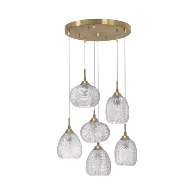 Nova Luce Vario - Pendelleuchte - Ø 50 x 120 cm - Gold satiniert und transparent