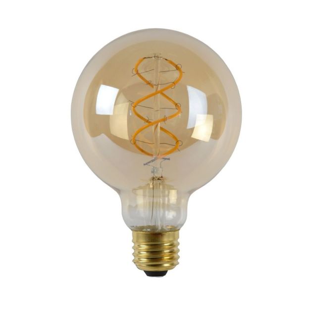 Lucide LED-Glühbirne - Ø 9,5 x 13,8 cm - E27 - 4,9W dimmbar - 2200K - amber