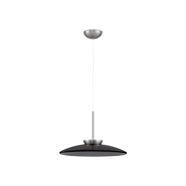 Nova Luce Esti - hängelampe - Ø 50 x 240 cm - 21W dimmbar LED inkl. - gebürstetes nickel und rauchglas