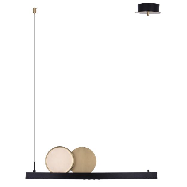 Maxlight Momo - Pendelleuchte - 90 x 16 x 150 cm - 35W LED inkl - schwarz und gold