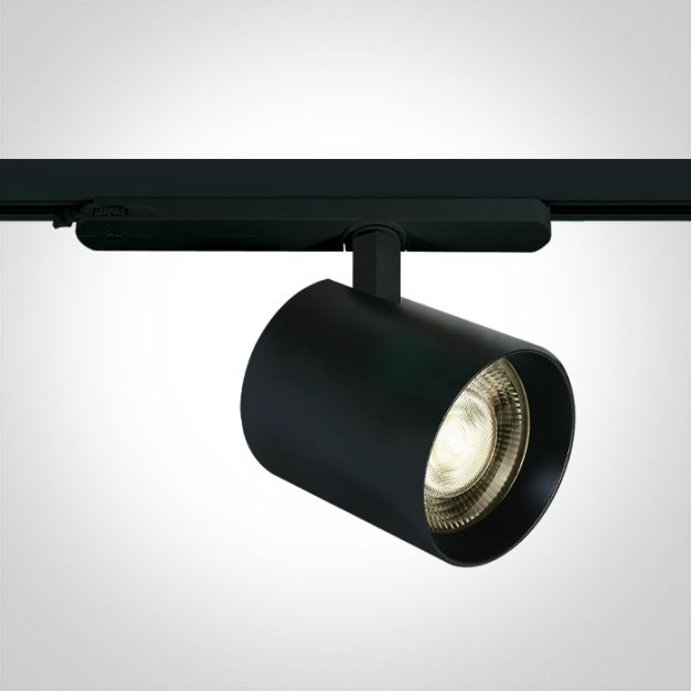 ONE Light COB Shop Range - Stromschienenstrahler - Ø 10 x 10 cm - DALI - 35W dimmbare LED inkl. - schwarz - warmweiße Lichtfarbe