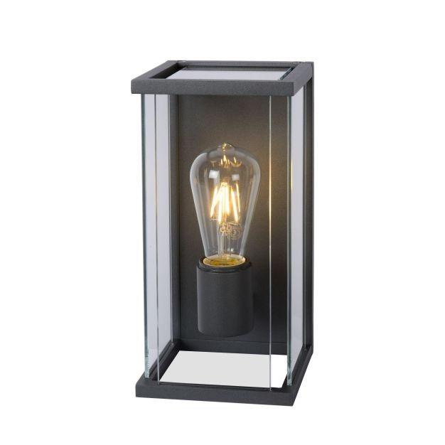 Lucide Claire - Außenwandleuchte mit Sensor - 14 x 16 x 29 cm - IP54 - anthrazit