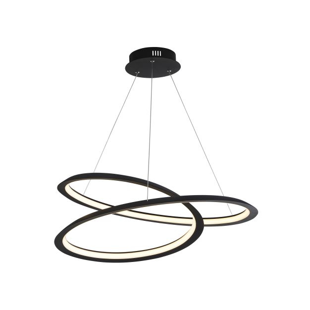 Searchlight Swirl - Pendelleuchte - 61 x 60 x 120 cm - 43W dimmbare LED inkl. - Sand schwarz und weiß