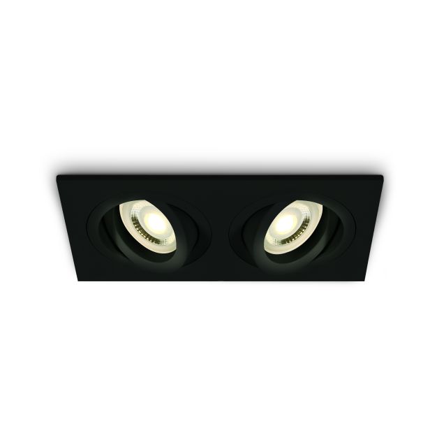 ONE Light Dual Ring Range - Einbaustrahler 2L - 176 x 94 mm, 162 x 82 mm Einbaumaß - schwarz