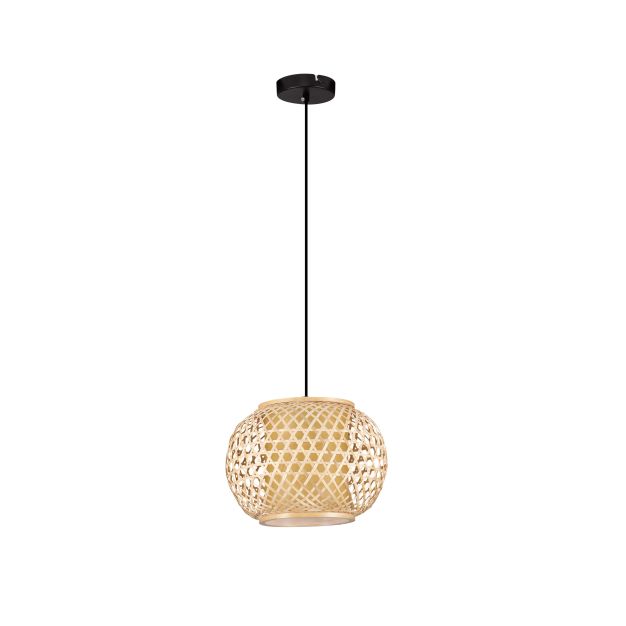 Nova Luce Asma - Hängelampe - Ø 30 x 150 cm - Rattan und Sand Schwarz