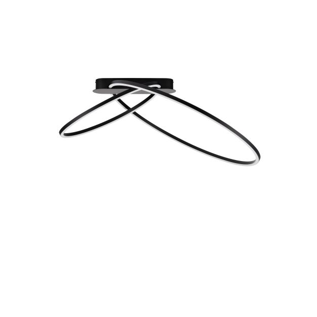 Nova Luce Kiklos - Deckenleuchte - Ø 72 x 30 cm - 42W dimmbar LED inkl. - Sand schwarz