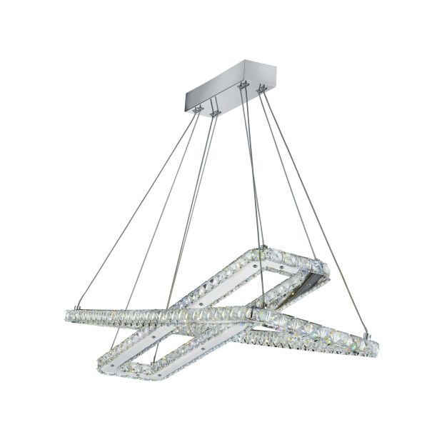 Searchlight Clover - Pendelleuchte - 80 x 26 x 120 cm - 50W LED inkl - Chrom