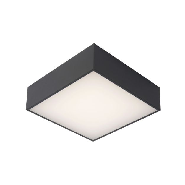 Lucide Roxane - Deckenleuchte - 24 x 24 x 7,1 cm - 10W LED inkl. - IP54 - anthrazit
