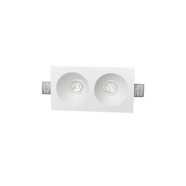 Nova Luce Mib - Doppeleinbaustrahler - 252 x 58 mm, 258 x 137 mm Einbaumaß - weißer Putz