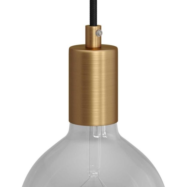 Creative Cables - E27 Fassung mit zylindrischem Metallkabelhalter - Ø 4,2 x 6,2 cm - gold