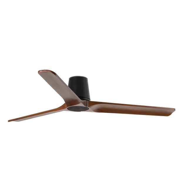 Faro Heywood Tub L - deckenventilator - Ø 132 cm - matt schwarz und dunkles walnussholz