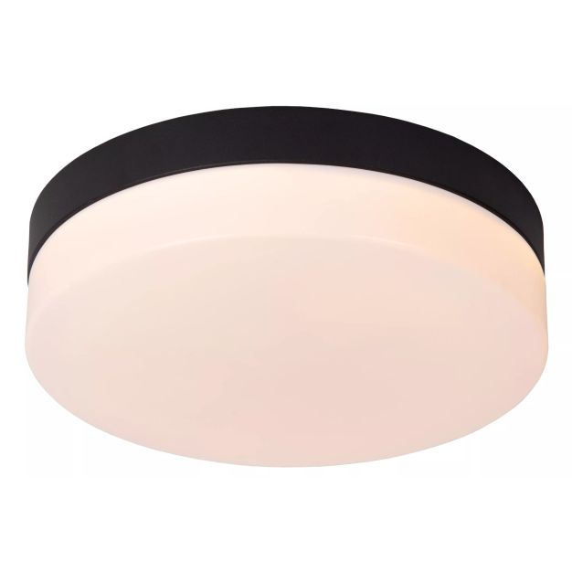 Lucide Biskit - Deckenleuchte mit Bewegungssensor - Ø 23 x 6,5 cm - 12W LED inkl. - IP44 - schwarz