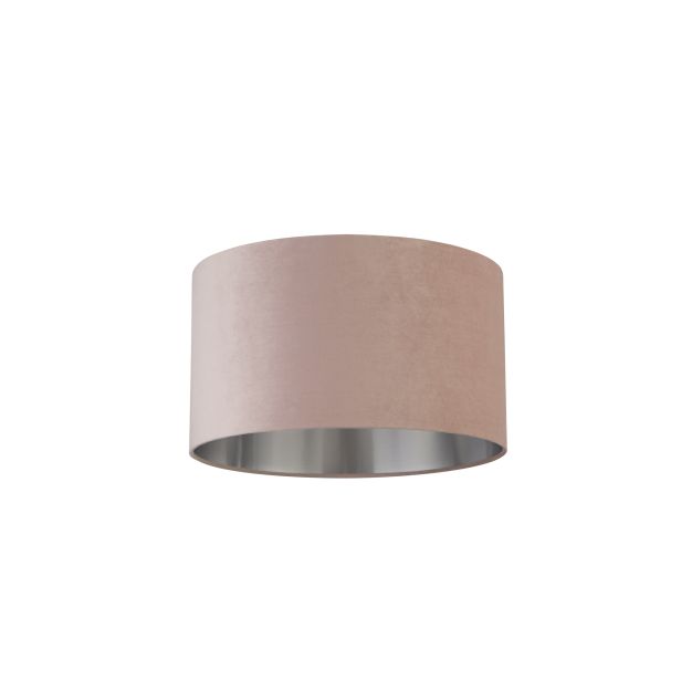 Searchlight Drum Shade - lampenschirm - Ø 45 x 26 cm - rosa und gebürstetes silber