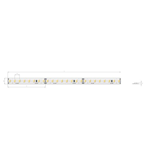 KLUS LED Streifen - 1cm breit, 500cm lang - 24Vdc - dimmbar - 24W LED pro Meter - 160 LEDs pro Meter - 5000K