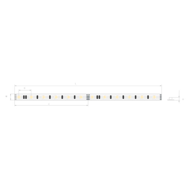 Klus LED-Streifen - 0,6 cm breit, 500 cm lang - 24Vdc - 15,6 W LED pro Meter - 96 LEDs pro Meter - IP20 - RGB