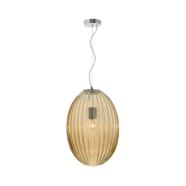 Nova Luce Hector - Pendelleuchte - Ø 30 x 120 cm - Champagner und Chrom