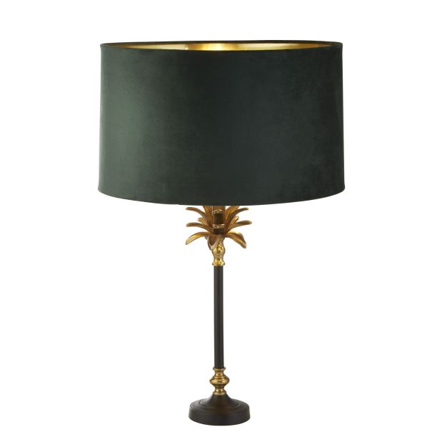 Searchlight Palm - Tischleuchte - Ø 40 x 65 cm - Messing antik, schwarz und grün