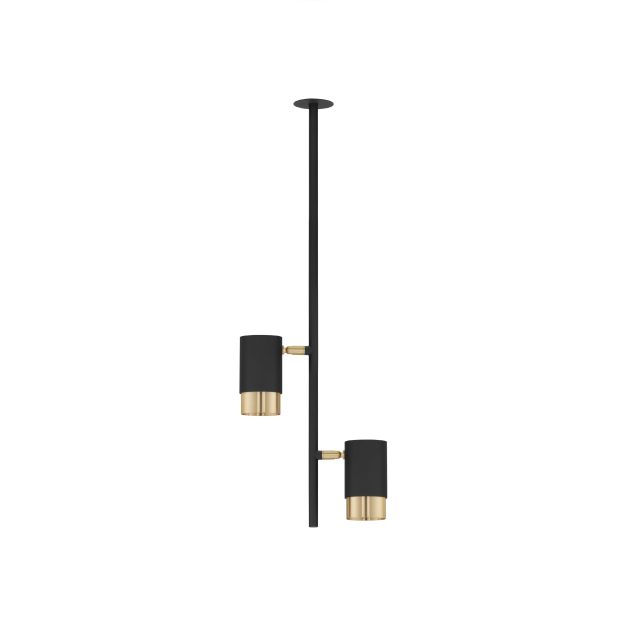 Nova Luce Pongo 2L - Einbauspot - Ø 5,9 x 64,6 cm - Ø 38 mm Einbaugröße - schwarz und gold