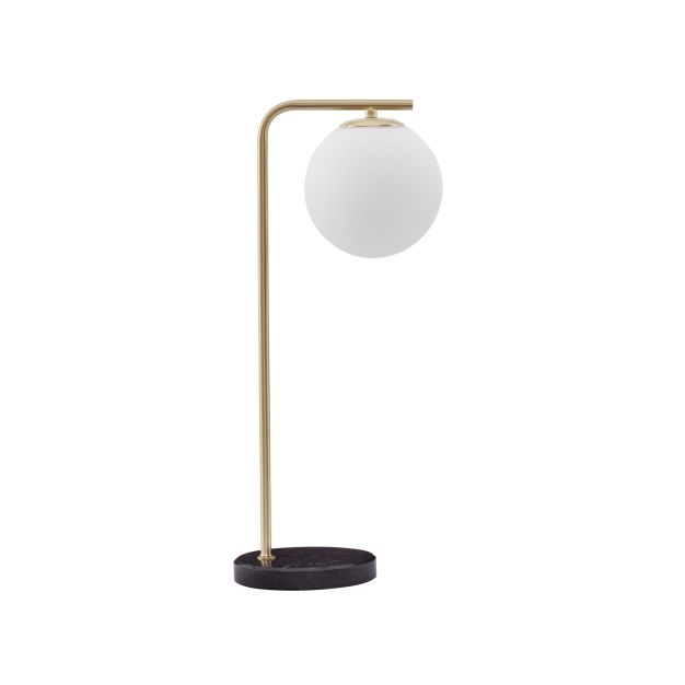 Nova Luce Alvarez - Tischleuchte - 22 x 15 x 51 cm - satiniertes Gold und Opal