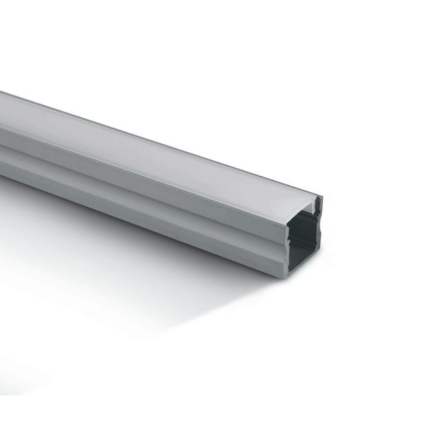 ONE Lichtprofil mit Diffusor - 200 cm - Aluminium und Opal