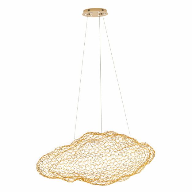 Maxlight Stardust - Pendelleuchte - 95 x 60 x 200 cm - 6 x 1W LED + 8W dimmbare LED-Leiste inkl. - gold