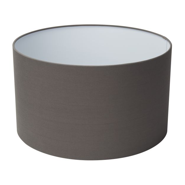Searchlight Drum - Lampenschirm - Ø 40 x 23 cm - graue Baumwolle