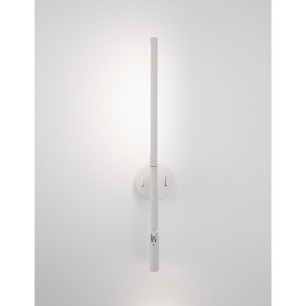 Nova Luce Handy - Wandleuchte mit Schalter - 13,6 x 2 x 55 cm - 6W + 3W LED inkl. - sandweiß