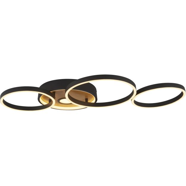 Searchlight Curio - Deckenleuchte - 42 x 8 cm - 40W LED inkl - schwarz und Holz